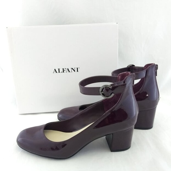 Alfani Shoes - New Alfani 9M Heels Dark Maroon Purple Faux Patent